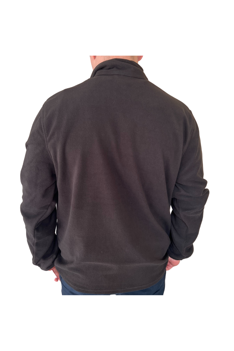 Zip Neck Fleece (Black) - Branded