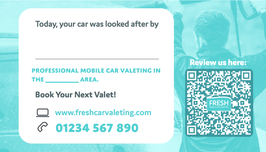 Valeting Business Cards (Qty 500)