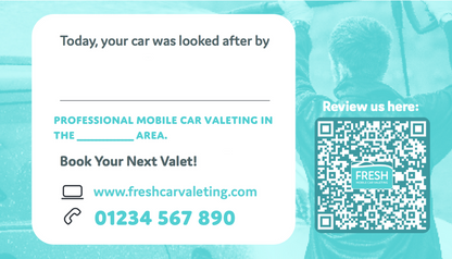 Valeting Business Cards (Qty 1,000)